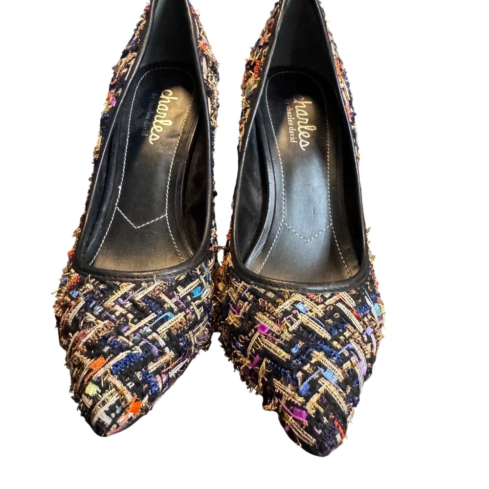 Charles by Charles David Tweed Pointed Toe Pumps Multicolor Heels Sz 7M - Picture 2 of 10